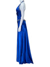 GiGi Royal Blue Embellished Halter Evening Gown