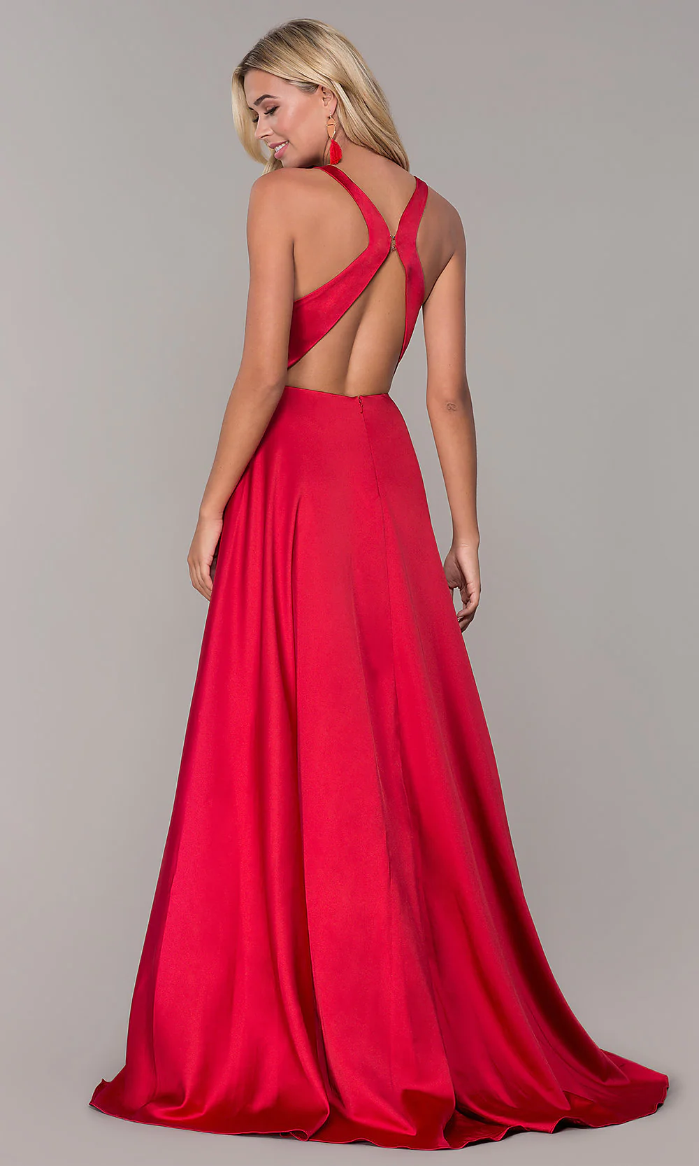 PG Satin Red Evening Gown