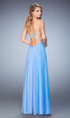 La Femme Strapless Diamante Evening Gown