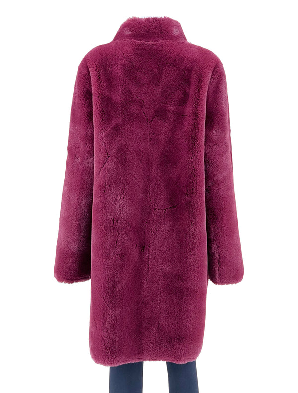 Velvet Faux Fur Dress Coat