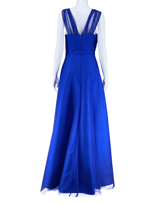 Carmen Marc Valvo Blue Evening Gown