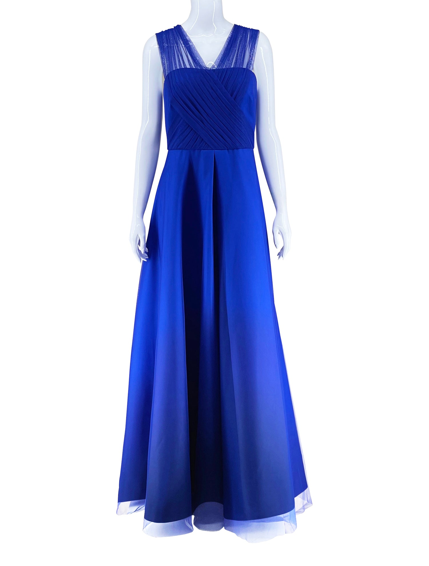 Carmen Marc Valvo Blue Evening Gown