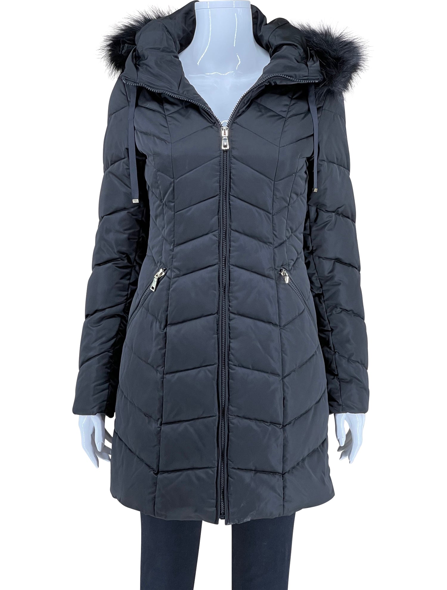 Tahari Black Down Coat