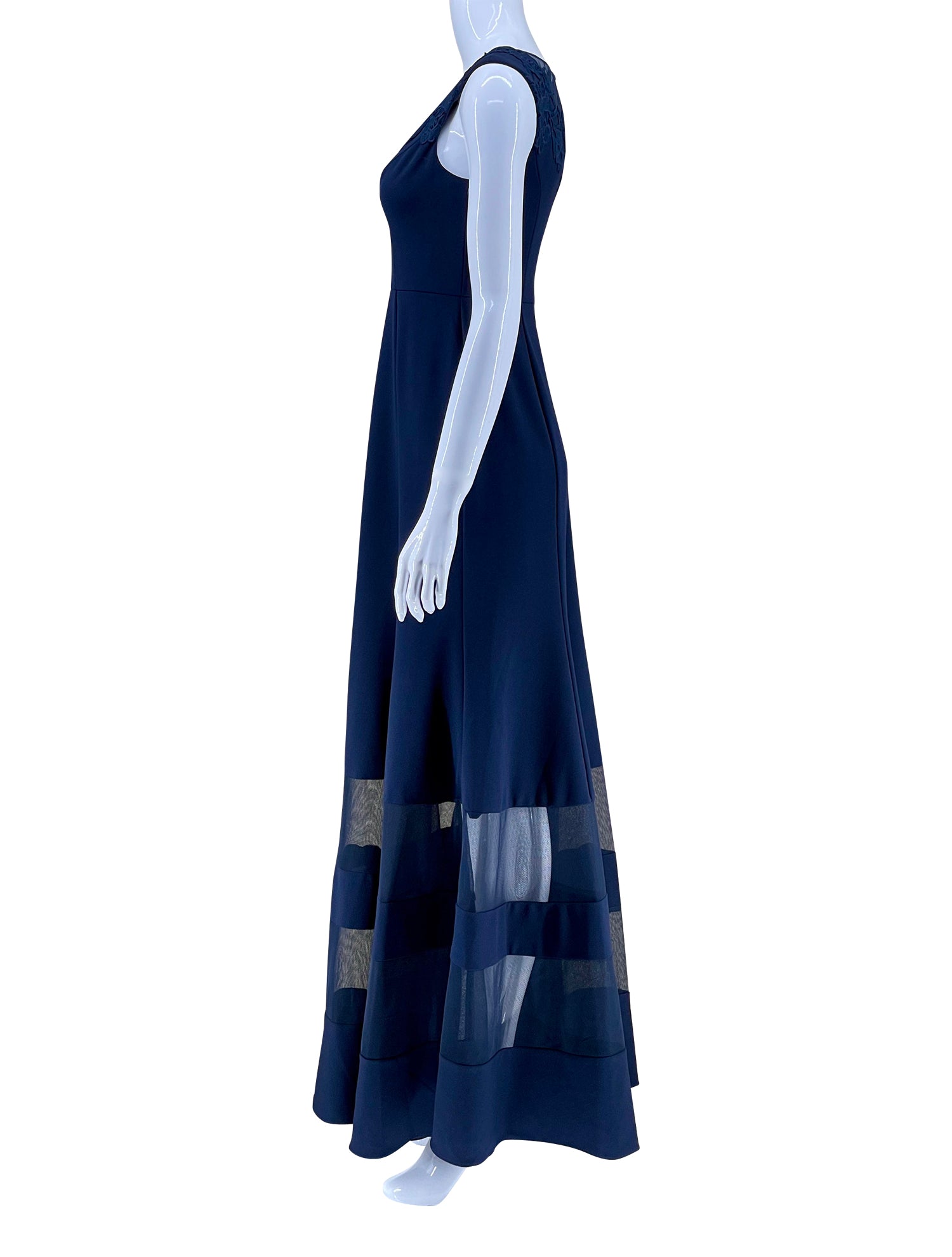 Aidan Mattox Navy Mermaid Evening Gown